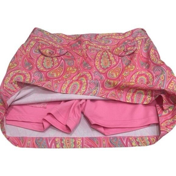 EP Sport Pink Multicolor Paisley Athletic Skort Golf Tennis Pickleball 14 - Picture 4 of 10